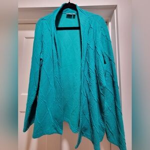Women's Teal Open-Front Sweater